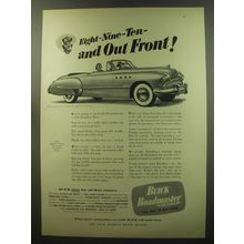 1949 Buick Roadmaster Convertible Car Ad - Eight - Nine - ten - and out Front