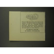 1952 Suvretta House Resort Ad - Come to Suvretta House, St. Moritz this summer