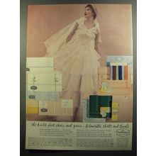 1952 Wamsutta Linens Ad - the bride's first choice, and yours.. Wamsutta sheets