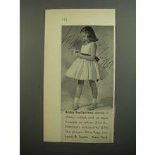 1952 Lord & Taylor Wee Togs Dress Ad - Baby Ballerinas dance in dimity