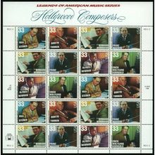 Hollywood Composers Full Sheet of Twenty 33 Cent Postage Stamps Scott 3344a