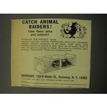 1967 Havahart Traps Ad - Catch animal raiders! Take them alive and unhurt