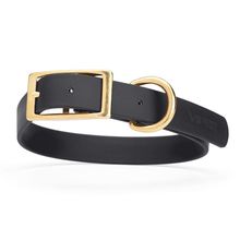 Dog Pet Collar with Brass Hardware Size XL W 1” L 22” - 25” Black