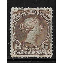 CANADA 1868-90 QV 6c BROWN PERF 12 USED SG59
