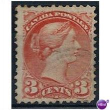 Canada 1873 SG96 3c Orange-Red Very Fine Used