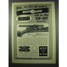 1954 Weaver Model B4 Scope Ad - For .22's