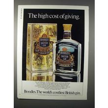 1980 Boodles Gin Ad - The High Cost of Giving