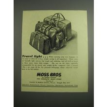 1948 Moss Bros Luggage Ad - Travel Light