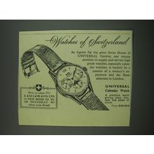 1949 Universal Calendar Watch Ad - Watches of Switzerland