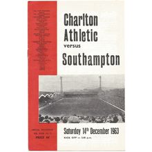 1963-64 CHARLTON ATHLETIC v SOUTHAMPTON (Reasonably Good Condition - No Writing)