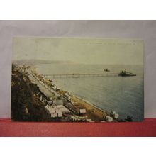 view from the west, SANDOWN, I.O.W. used antique postcard 1915 pm =