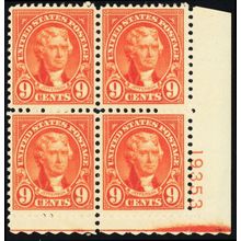 641, Mint VF NH 9¢ Plate Block .. Stuart Katz