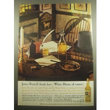 1959 White Horse Scotch Ad - James Boswell drank here White Horse, Of Course