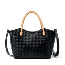 Genuine Leather Women's Handbag Ladies Shoulder Tote Bag Black