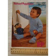 Vintage: Richard Poppleton 1975 jumper, pants & bootee, DK, 18-22 inch, 46-56 cm