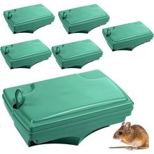 Qualirey 6 Pack Rat Bait Stations with 6 Keys Reusable Heavy Duty for Rodents Ou