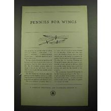 1931 Bell Telephone Ad - Pennies for Wings