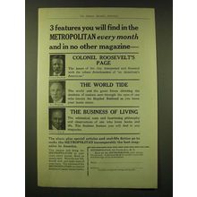 1918 Metropolitan Magazine Ad - 3 features you will find in the Metropolitan