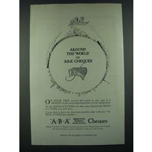 1919 A.B.A. American Bankers Association Cheques Ad - Around the World