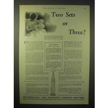 1929 Metropolitan Life Insurance Ad - Two Sets or Three