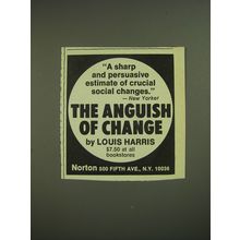 1974 Norton Book Advertisement - The Anguish of Change by Louis Harris