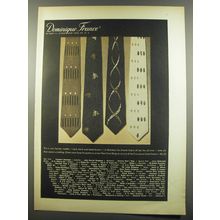 1955 Dominique France Ties Ad - Three new Spring shades - cork, bark and betel