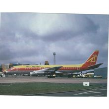 DC 8 AIRCRAFT AIR SPAIN AT LUTON AIRPORT CARD NO W 12 PUBL 2007