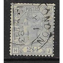 GB 1880-3 QUEEN VICTORIA WMK IMPERIAL CROWN 2½d BLUE USED SG157 PLATE 22