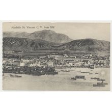 Cape Cabo Verde : SAO VICENTE : Mindello from NW : ship early 20th C. RPPC