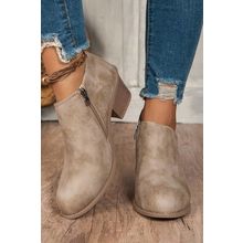 Philippine Gray Tulip Opening Suede Ankle Boots