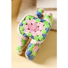 Dark Blue Flower Crochet Cover Hair Clawclip
