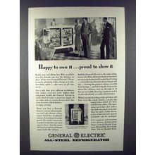 1929 General Electric Refrigerator Ad - Happy to Own it