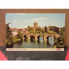 HEREFORD CATHEDRAL & WYE BRIDGE.. unused postcard by E T W Dennis.. =