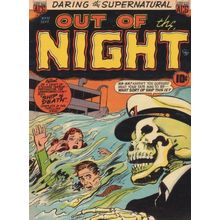 Skeleton Sea Captain Zombie Ship Of Death 1950s Comic Book Postcard