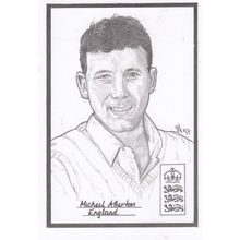 Michael Atherton English Cricket Rare Artist Drawing Limited Edn of 500 Postcard