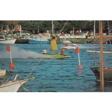 Speedboat Racing Race At Oulton Broad 1970s Norfolk Postcard