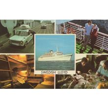Swedish Lloyd 1970s Ship Diner Cabin Car Parking Postcard