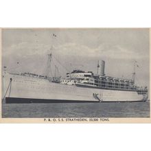 P&O Liner Ship Stratheden Tonnage Old Postcard