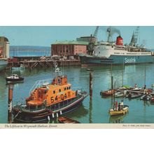 Sealink Ship Ferry By Lifeboat at Weymouth Dorset Postcard