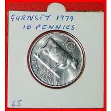 GREAT BRITAIN 1977-1981:GUERNSEY★10 PENCE 1979 BU★IN HOLDER★LOW START★NO RESERVE