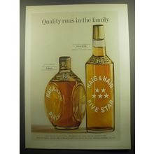 1959 Haig & Haig Pinch and Five Star Scotch Ad - Quality runs in the family