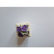 VINTAGE HANDCAST VIOLET SOAPSTONE TRINCKET BOX 3CM