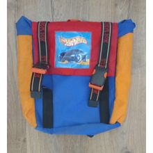 Vintage Hot Wheels Kids Rucksack Bagpack Bag Blue Red Yellow