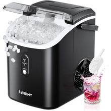 EUHOMY Nugget Ice Maker Countertop with Handle, Ready in 6 Mins, 34Lbs per Day,