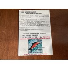 ICOLLECTZONE US Washington 1980 stamp on salmon license