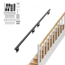 Handrail Stair Railing, 12 ft, Wall Mount Handrails for Indoor Stairs, Thick...