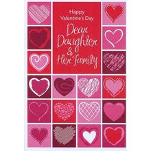 Happy Valentines Day Dear Daughter & Her Family-Valentines Greeting Card - 27031