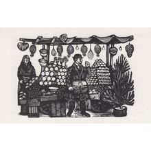 Inverness Street Market London Fruit Stall in 1962 Painting Postcard