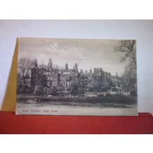 from river, ETON COLLEGE, WINDSOR, BERKSHIRE used antique postcard 1910 pm =
