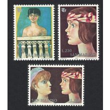 San Marino Paintings by Gentilini Intl Women's Year 1975 MNH SG#1034-1036